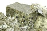 Striated Cubic Pyrite Crystals with Quartz & Sphalerite - Peru #350807-1